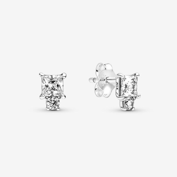 Sparkling Round Square Earrings Pandora Australia